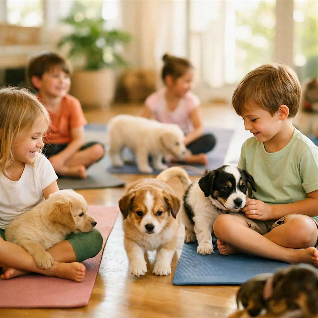 Puppy Yoga in Houston in the Memorial Area