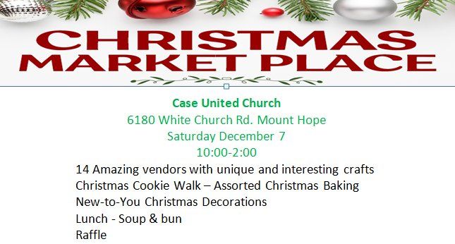 Case United Church Christmas Craft Marketplace