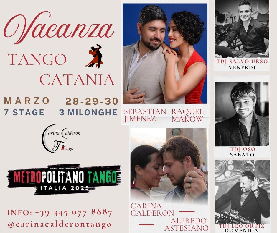 Vacanza Tango Catania con Sebastian Jimenez Raquel Makow Carina Calderon e Alfredo Astesiano