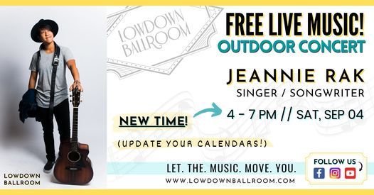 UPDATE: Outdoor Concert with Jeannie Rak (NOW FREE!)
