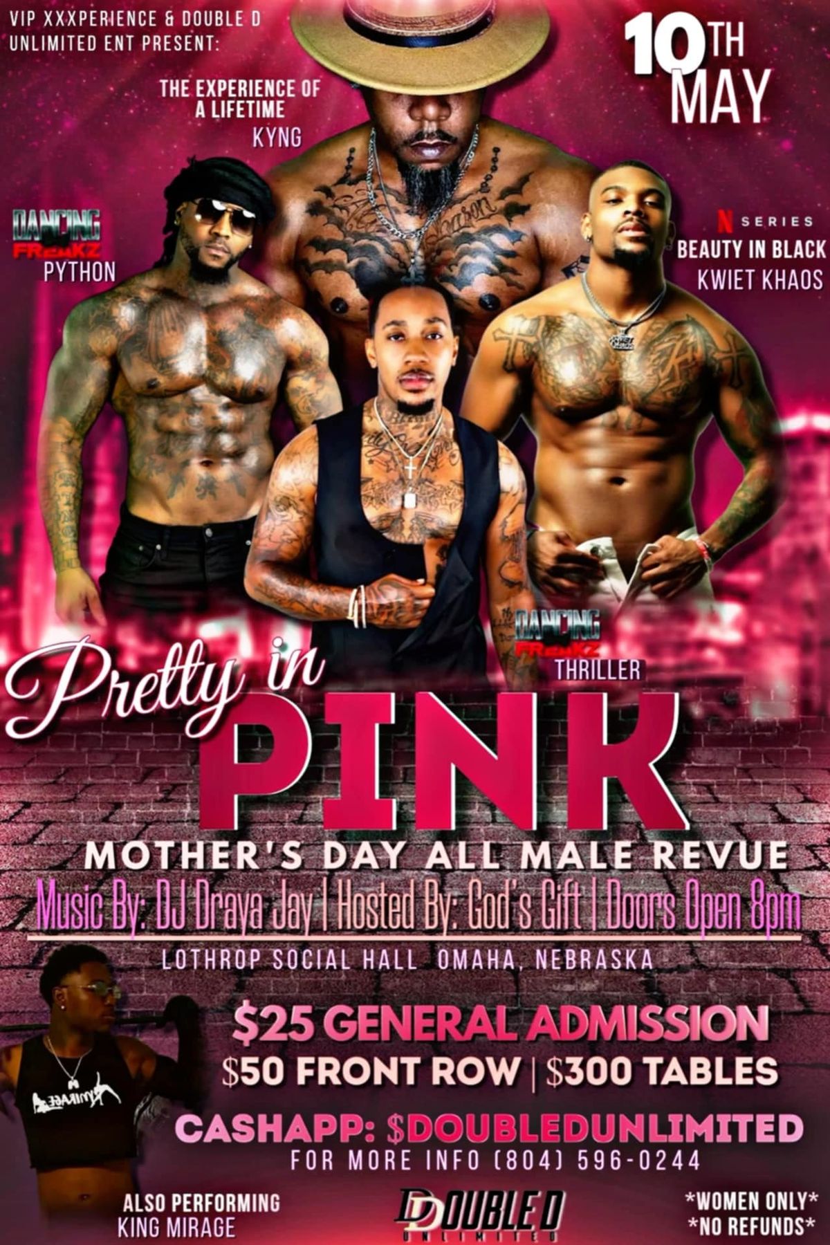 Pretty in PINK Mother's Day: All Male Revue