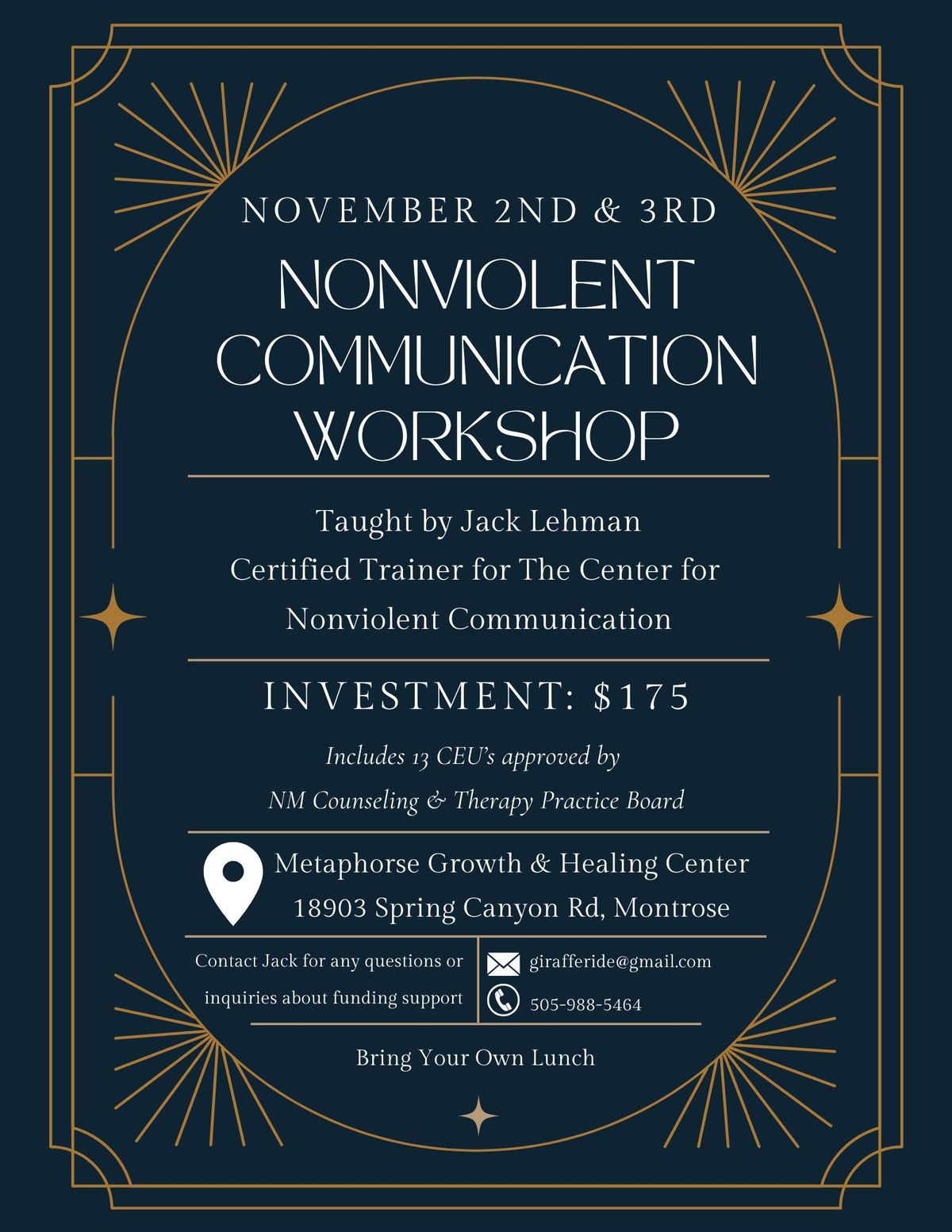 Nonviolent Communication Workshop with Jack Lehman