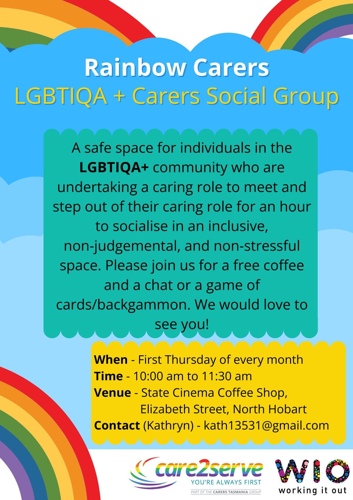 Rainbow Carers LGBTIQA + Carers Social Group