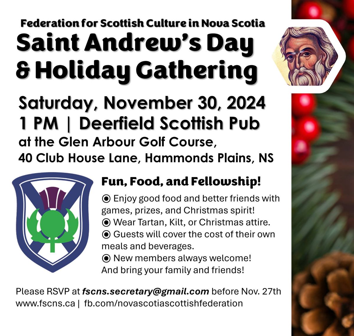 FSCNS Saint Andrew's Day & Christmas Gathering