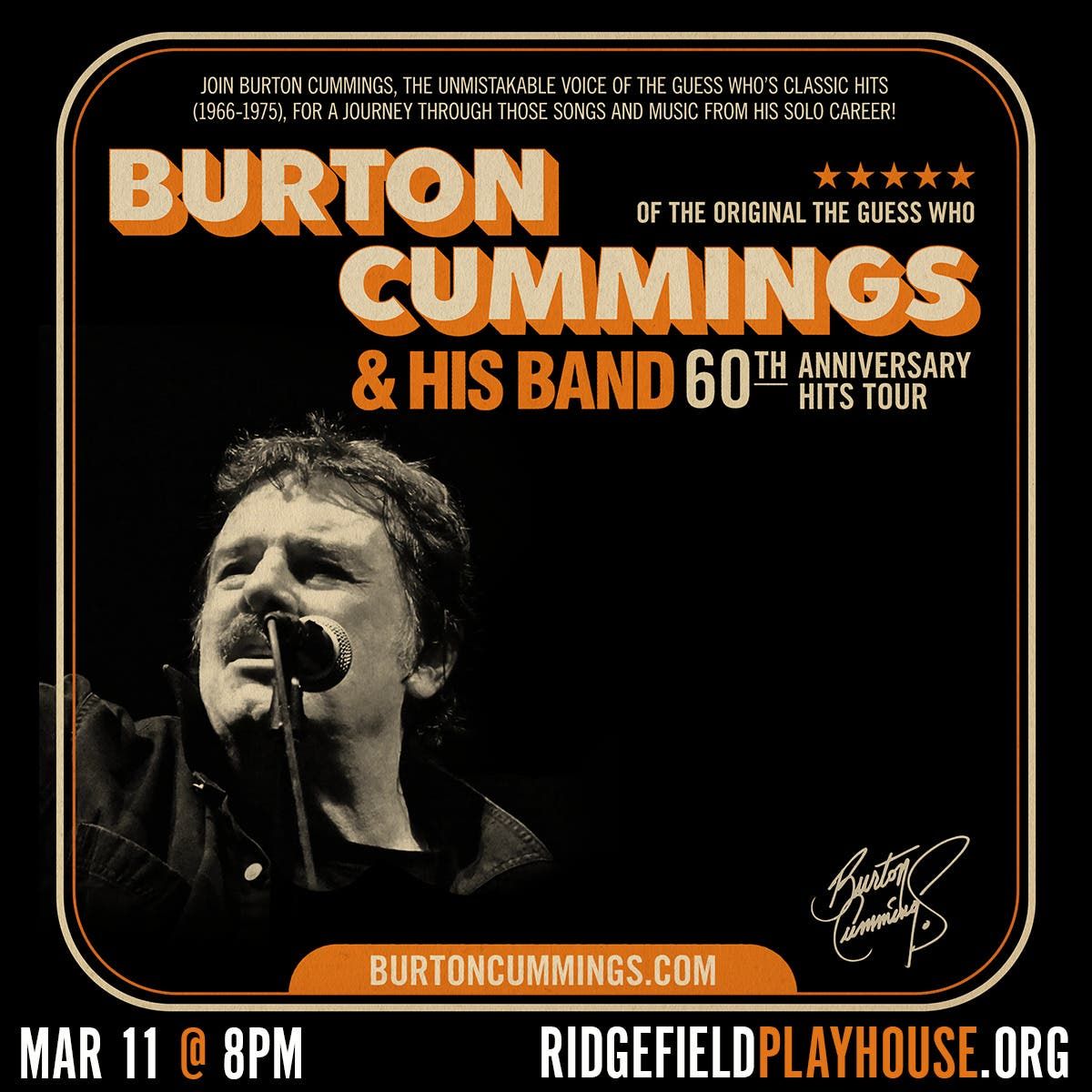 Burton Cummings at Ridgefield Playhouse