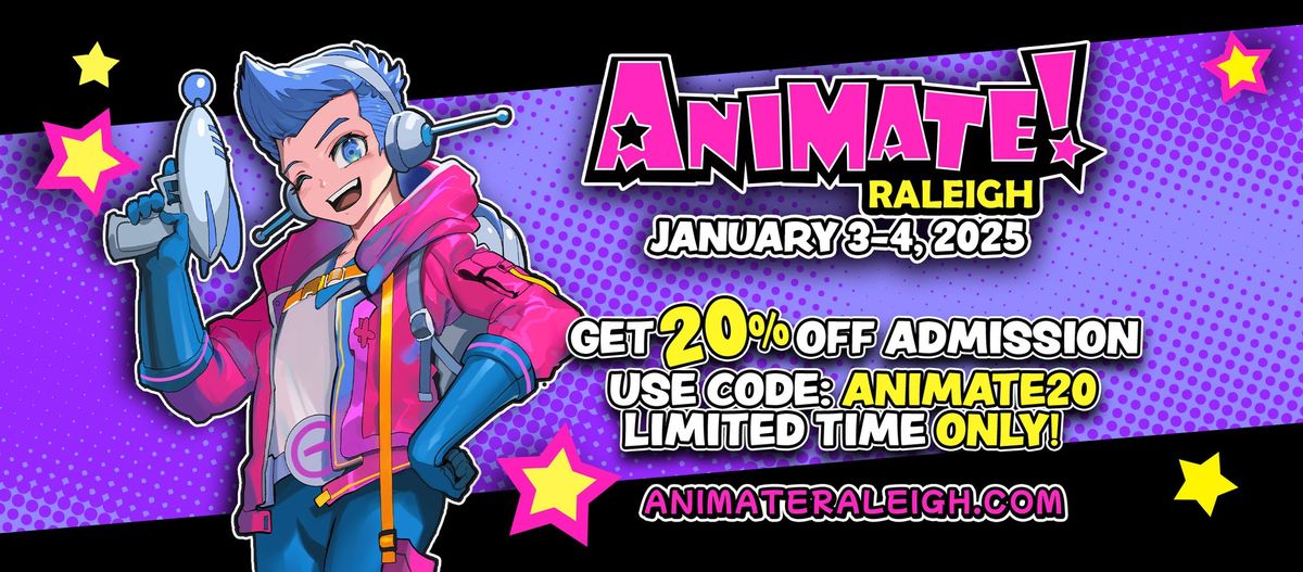 Join Us at Animate! Raleigh January 3-4, 2025