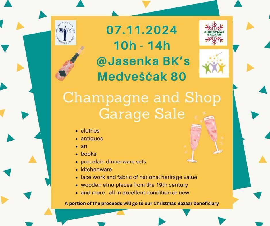 Champagne and Shop Garage Sale 