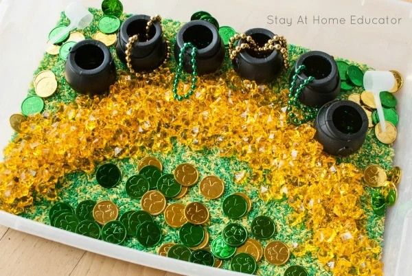 Leprechaun Gold Dig Sensory Bin