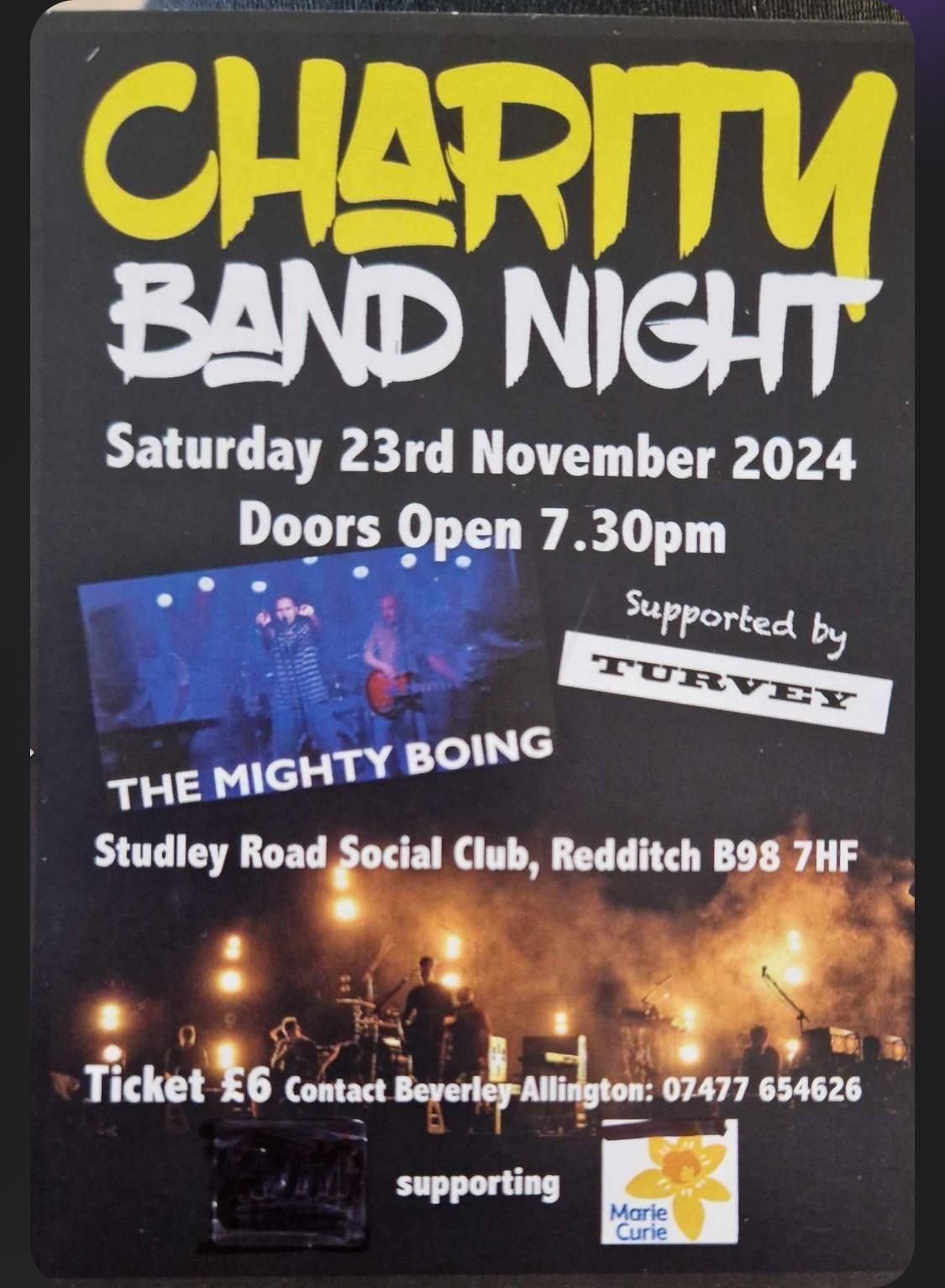 The Mighty Boing Charity Band Night