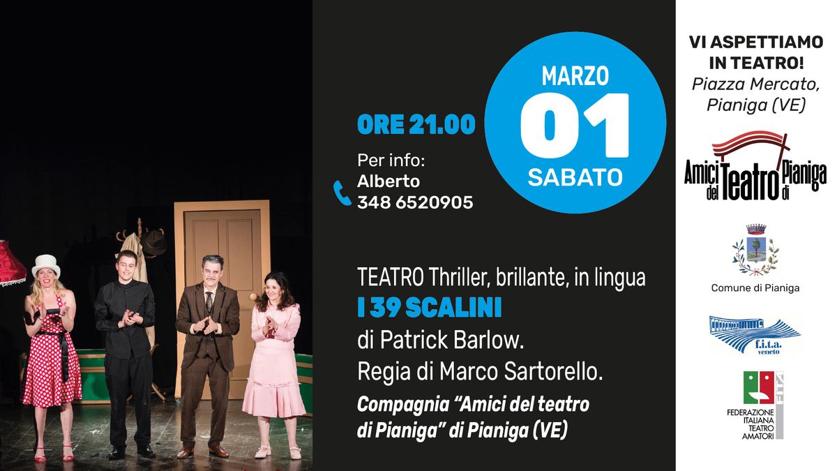 Rassegna Teatrale Pianiga: I 39 SCALINI di Patrick Barlow