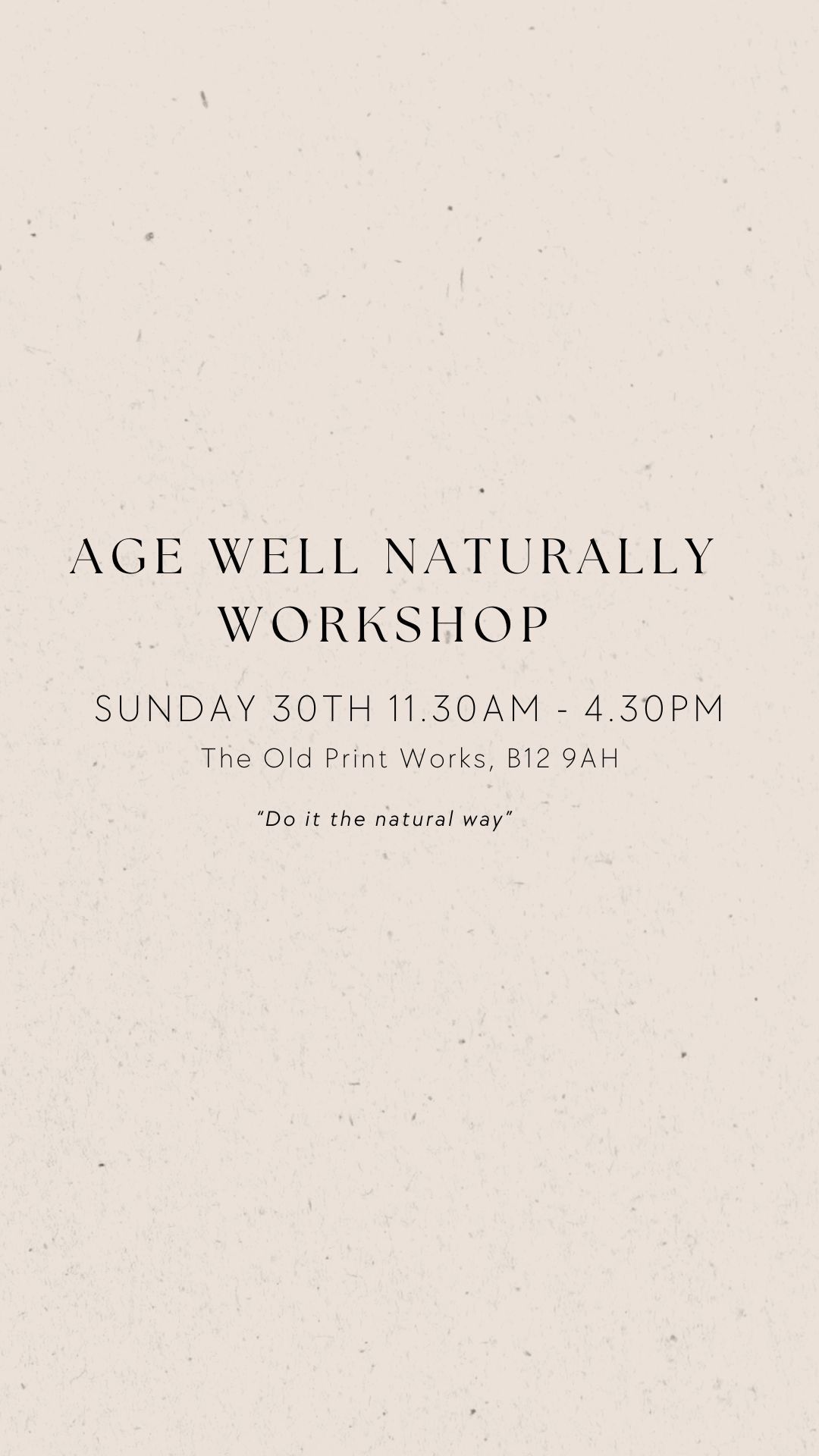 Age Well Naturally Workshop