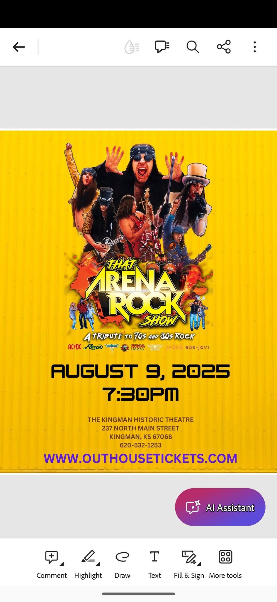 That Arena Rock Show LIVE at YOUR Kingman Historic Theatre