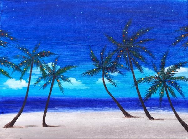 Holiday Palms Paint and Sip