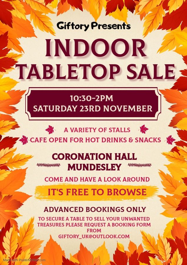 Indoor Tabletop Sale - Mundesley Coronation Hall