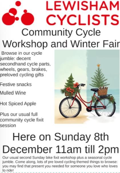 Deptford Second Sunday Community Cycle Workshop and Winter Fair 