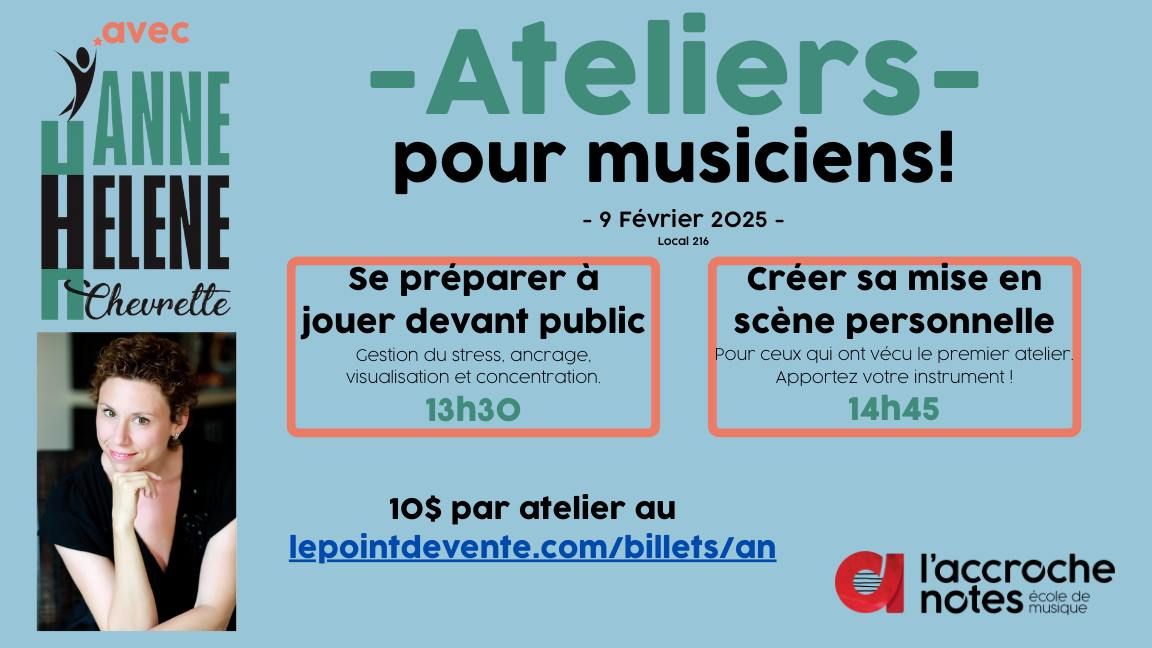 Ateliers pour musiciens avec Anne-H\u00e9l\u00e8ne Chevrette