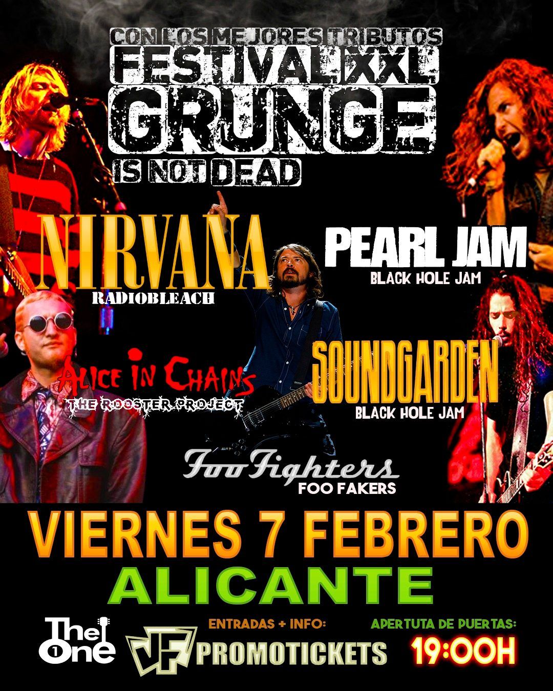 FESTIVAL GRUNGE XXL Nirvana\/Foo Fighters\/Pearl Jam\/Soundgarden\/Alice in Chains en ALICIANTE