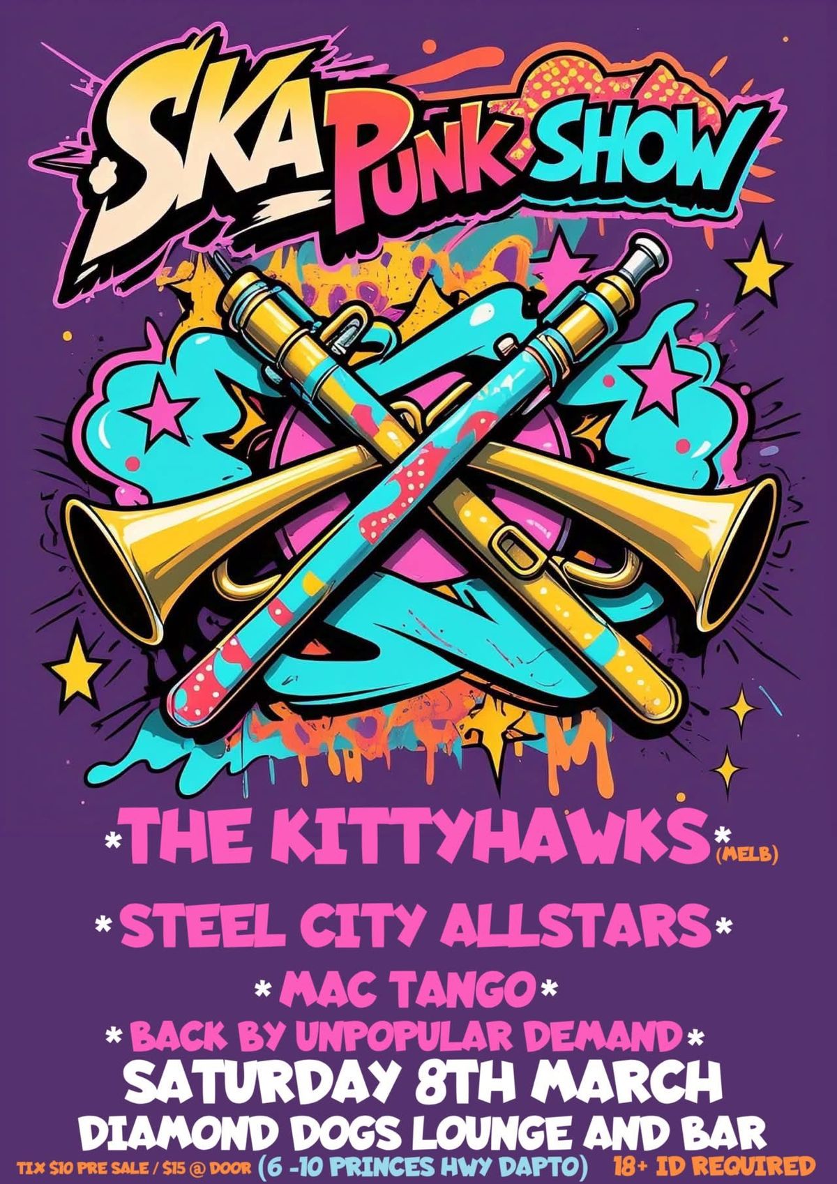 The Kittyhawks + Steel City Allstars + Mac Tango and BBUD at Diamond Dogs Lounge and Bar 