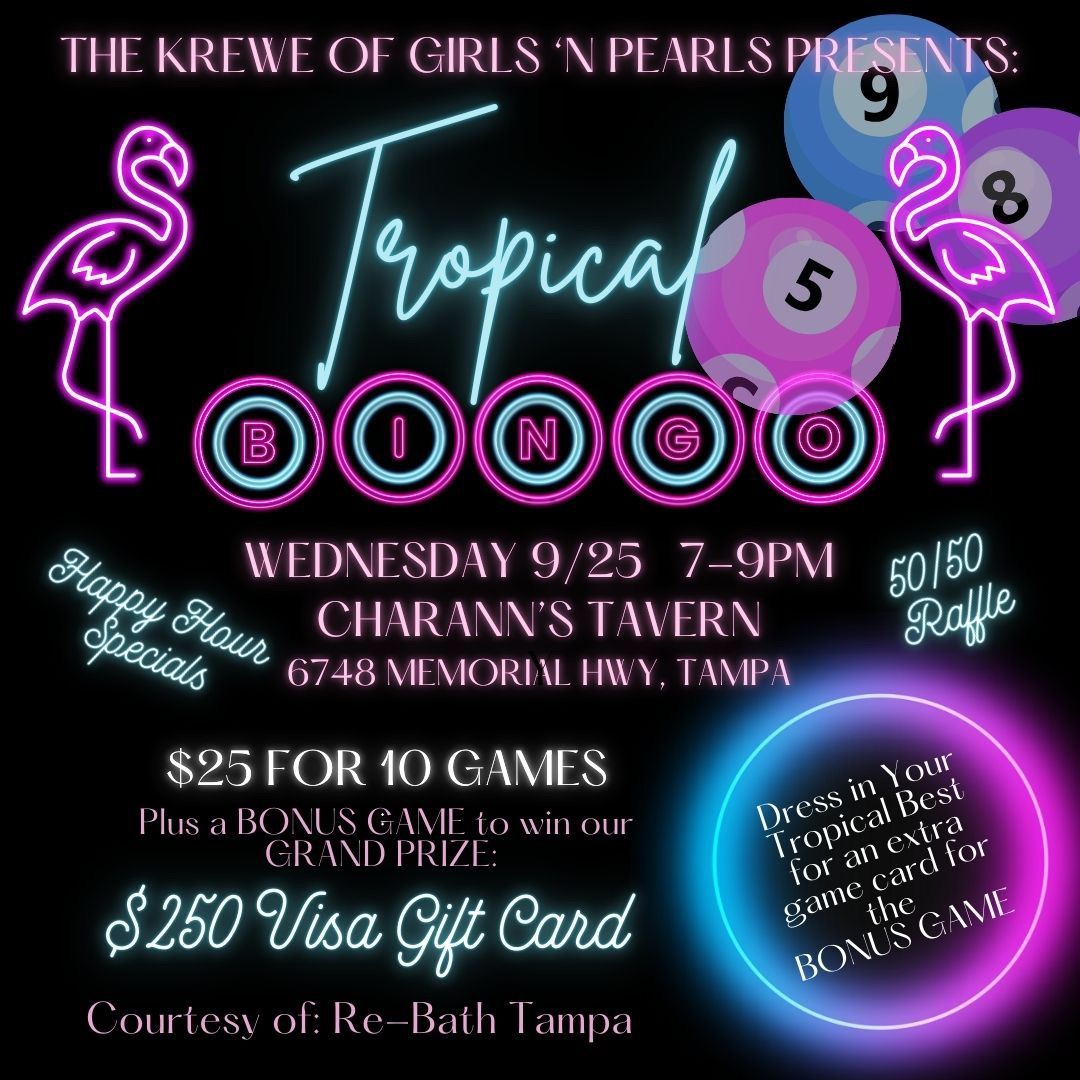 Tropical BINGO with Girls \u2018n Pearls