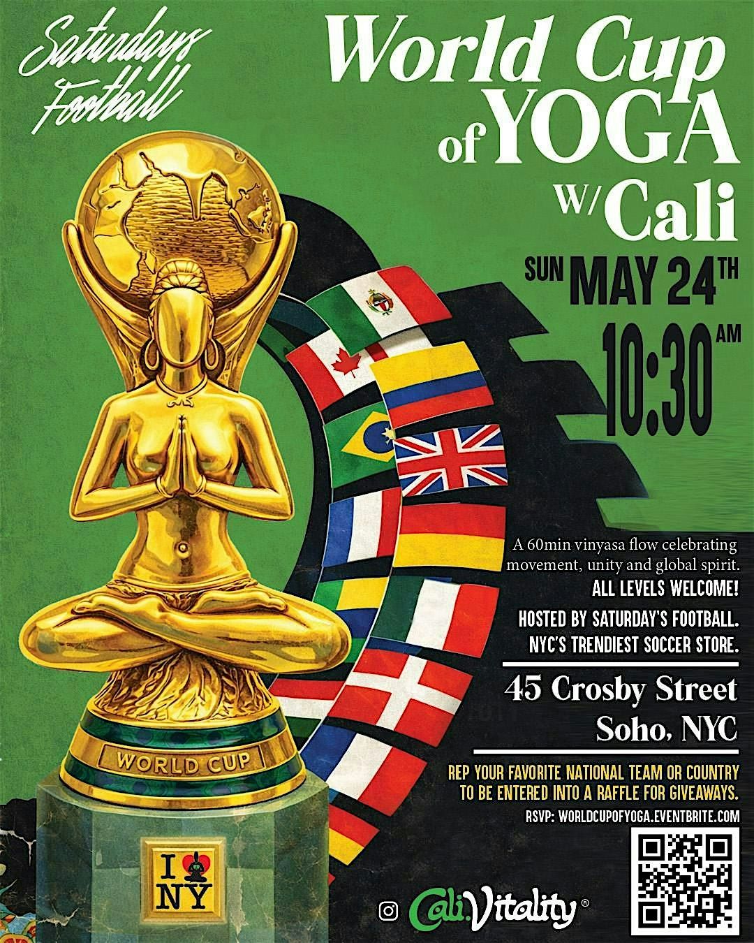 World Cup of Yoga at Saturday's Football