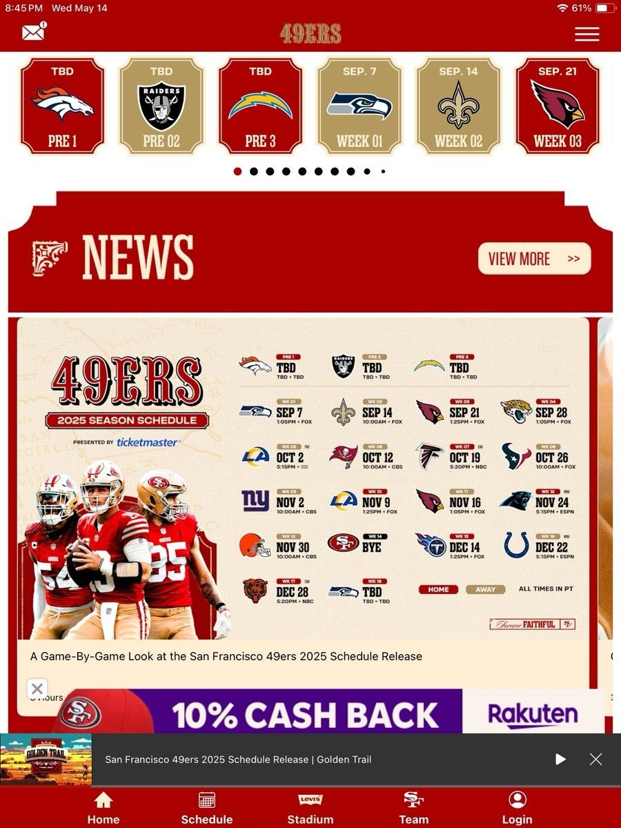 San Francisco 49ers vs. Carolina Panthers