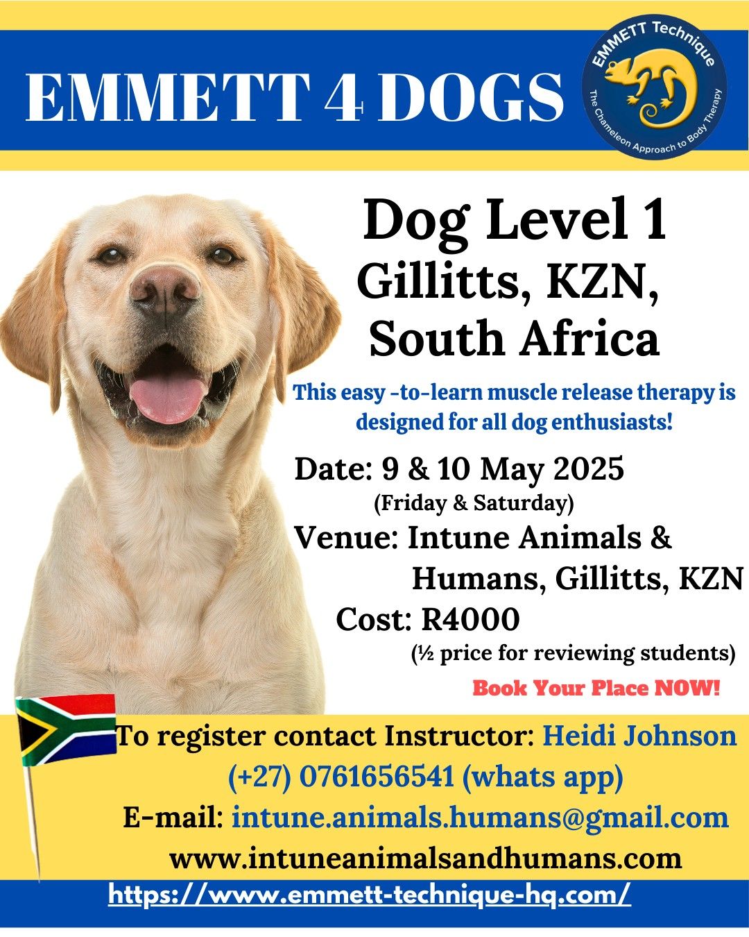 EMMETT 4 Dogs - Level 1 - Gillitts, KZN - 9 & 10 May 2025