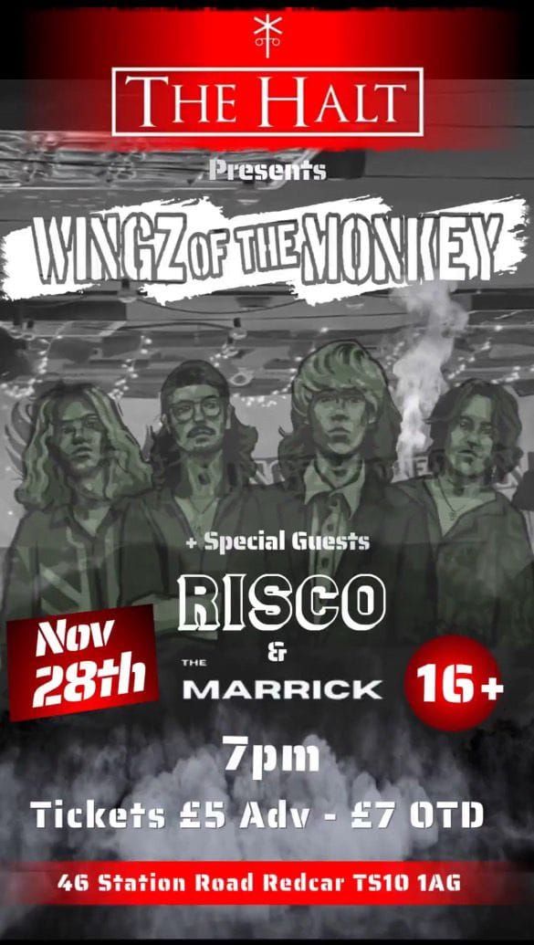 Original Music Nights at The Halt - Wingz of the Monkey plus support 