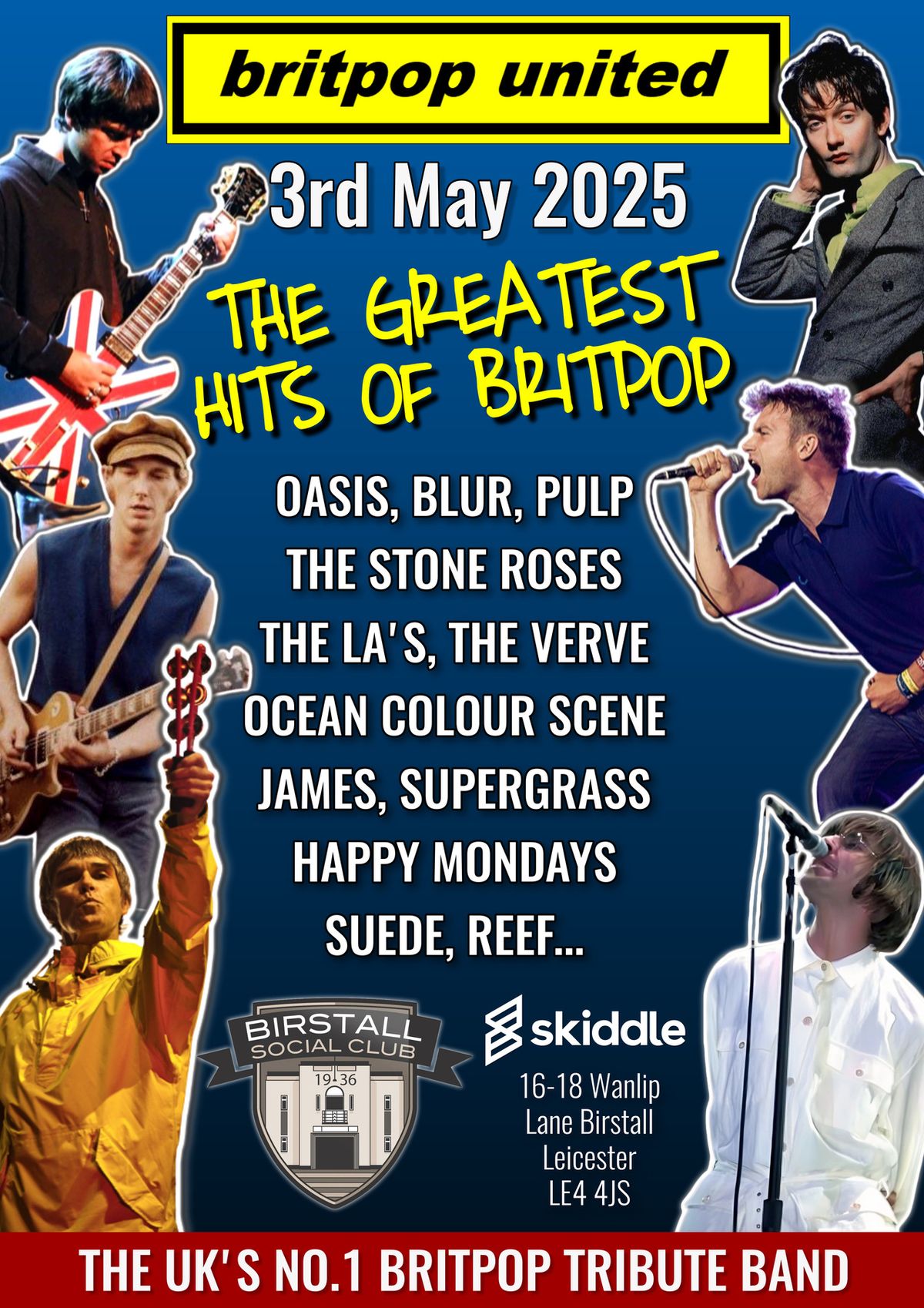 Britpop Tribute Band, "BRITPOP UNITED" Live at Birstall Social Club (North Leicester)