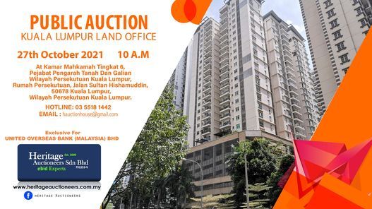 Public Auction KL Land Office - 27 October 2021, Pejabat Tanah 