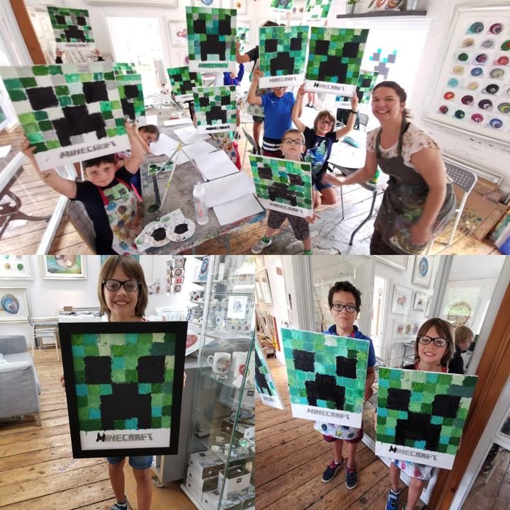 Family Minecraft Painting Workshop