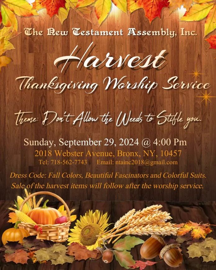 Harvest Thanksgiving Worship Service 2024