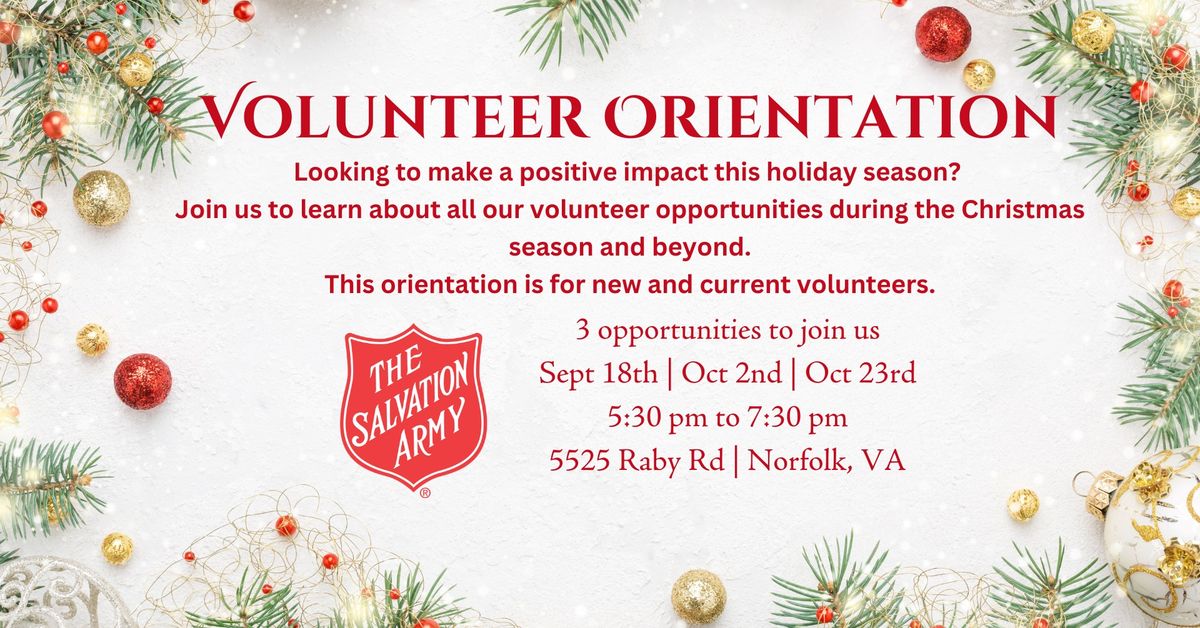 The Salvation Army Christmas Orientation