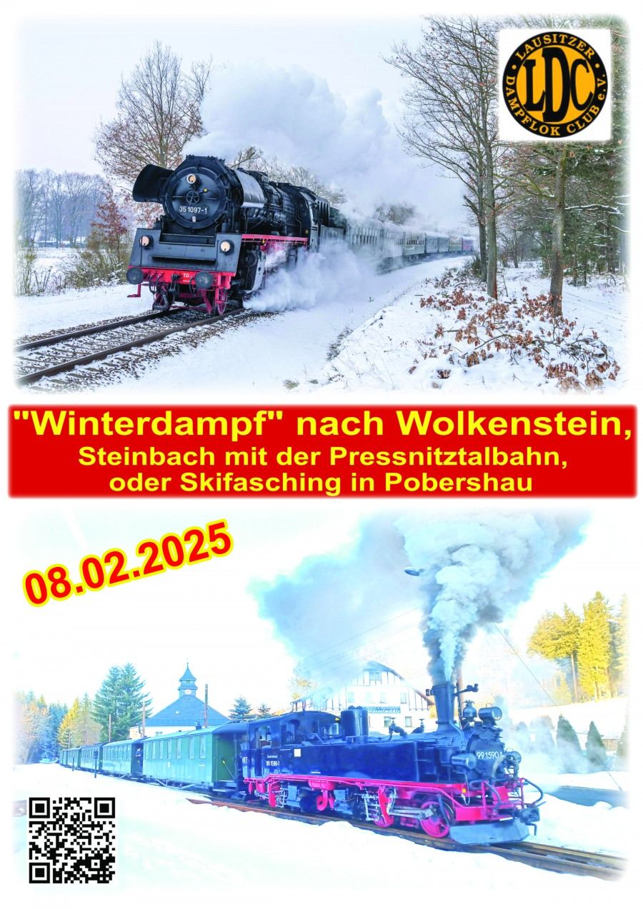 \u201eWinterdampf\u201c nach Wolkenstein, Steinbach oder Pobershau