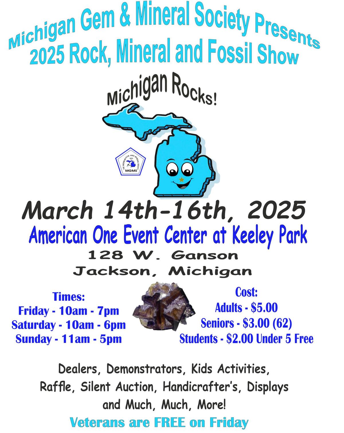 Michigan Gem And Mineral Society Rock, Mineral and Fossil Show