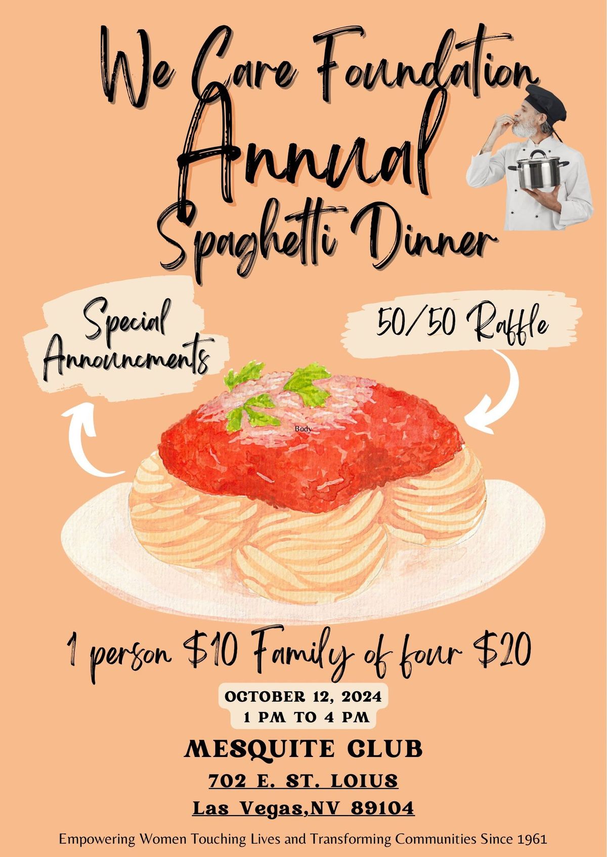 We Care Foundation's Annual Spaghetti Dinner