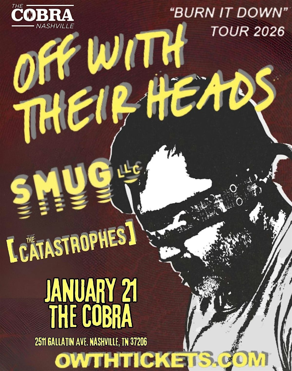Venue: Off With Their Heads | Smug LLC | The Catastrophes