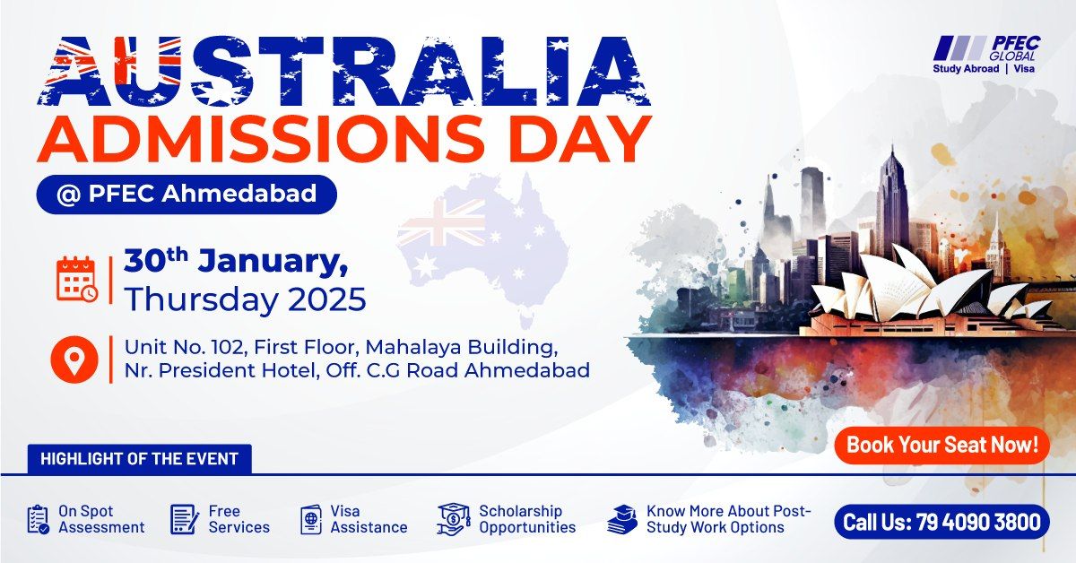 Join Australia Admissions Day at PFEC Global Ahmedabad