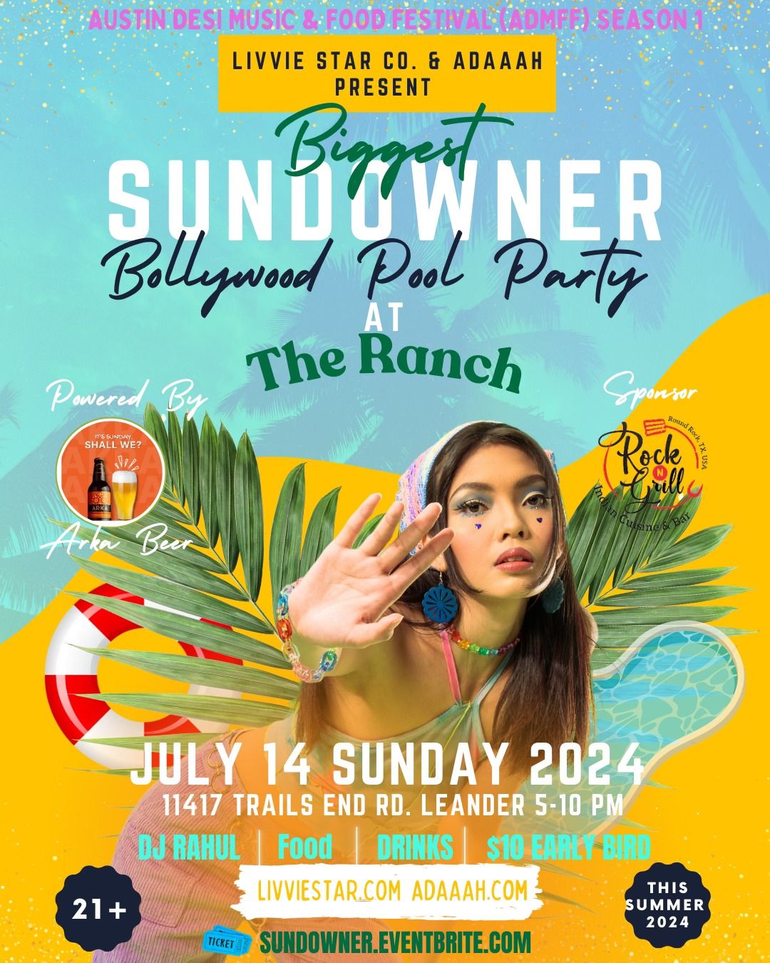 SUNDOWNER BOLLYWOOD POOL PARTY  | RANCH PARTY  | #1AUSTINBOLLYWOODPARTY