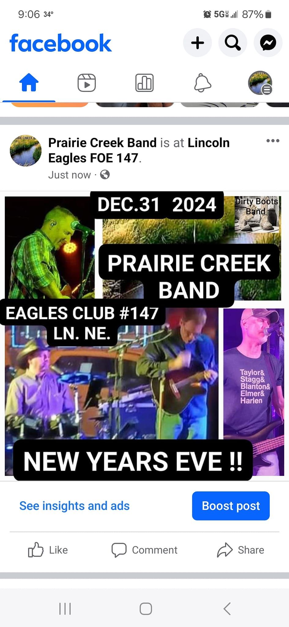 PRAIRIE CREEK BAND,  NEW YEARS EVE