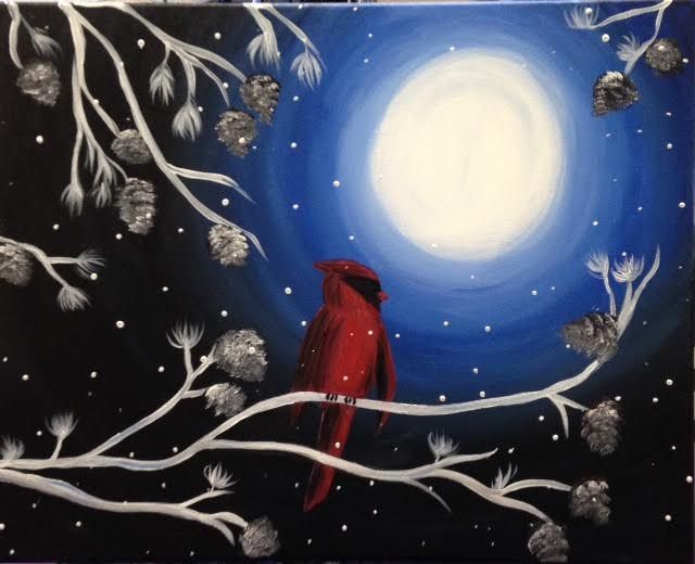 Holiday Cardinal Paint & Sip Event