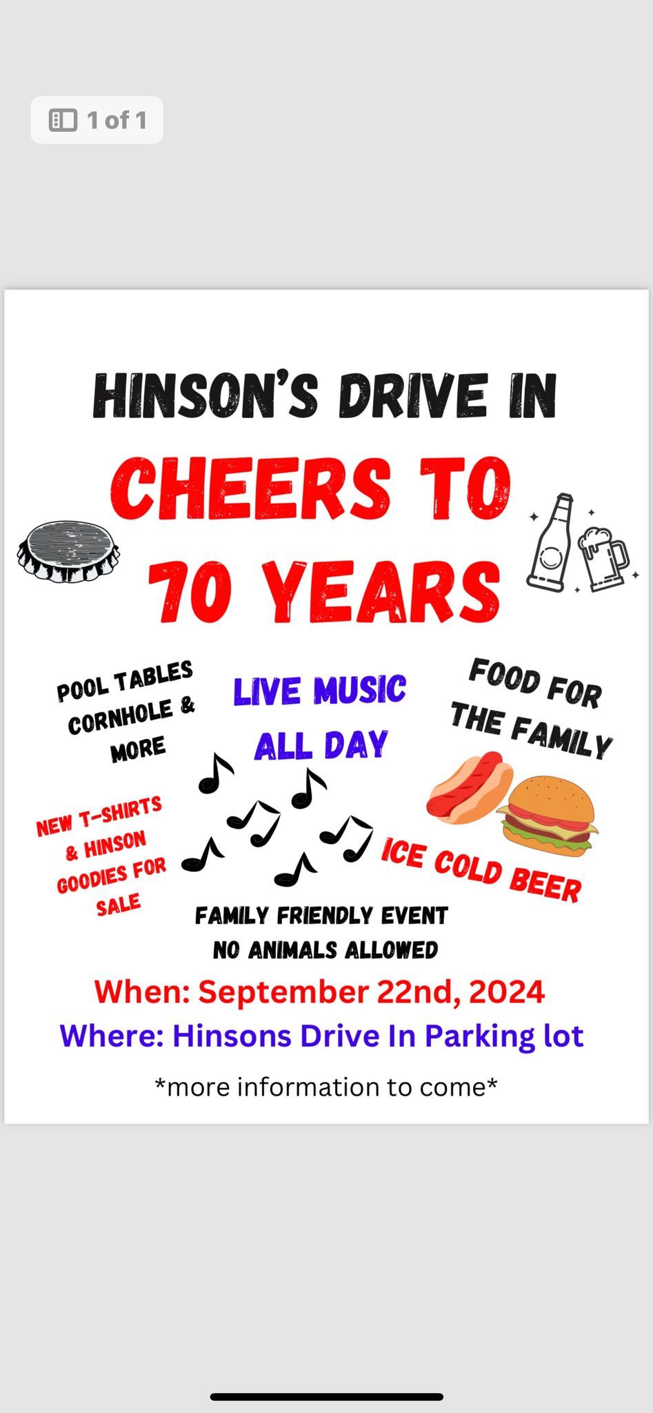 Hinsons' 70th Anniversary Celebration