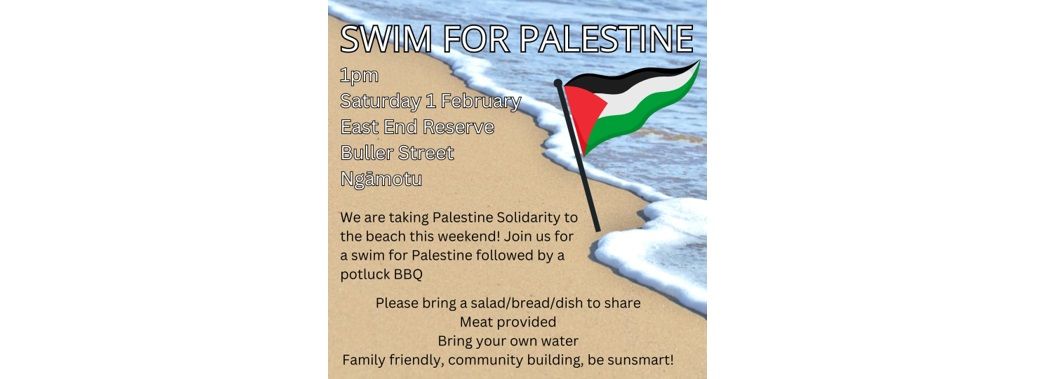 New Plymouth \u2013 Swim for Palestine plus Pot Luck BBQ