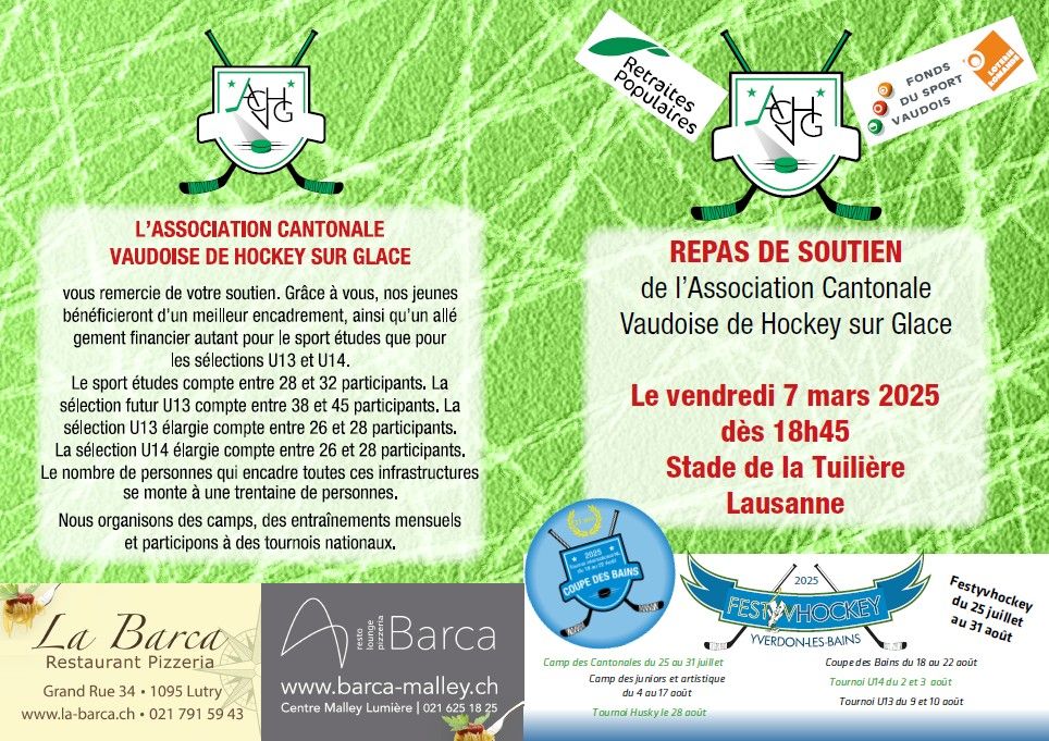 Souper de Soutien 2025 de l\u2019Association Cantonale Vaudoise de Hockey sur Glace