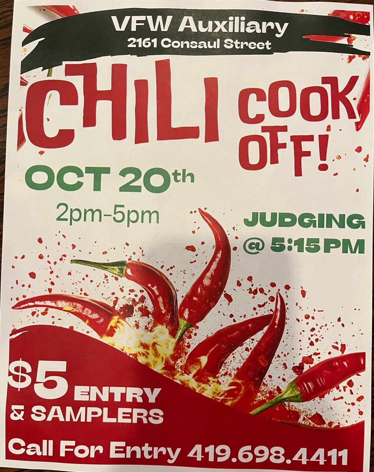 Auxiliary Chili Cook off 