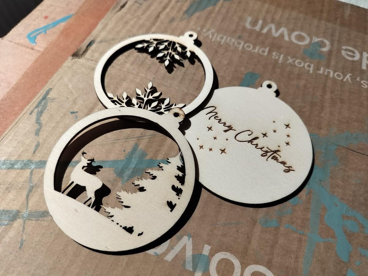 Laser Cut & Engrave Custom Christmas Tree Ornaments