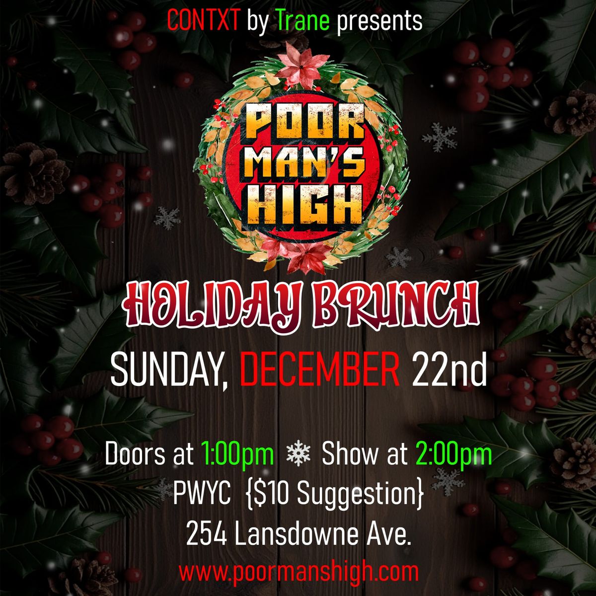 Poor Man's High Holiday Brunch and Show (Family-friendly Sunday Afternoon)