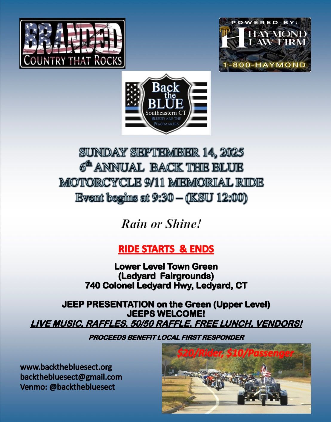 6th Annual Back the Blue Motorcycle 9\/11 Memorial Ride