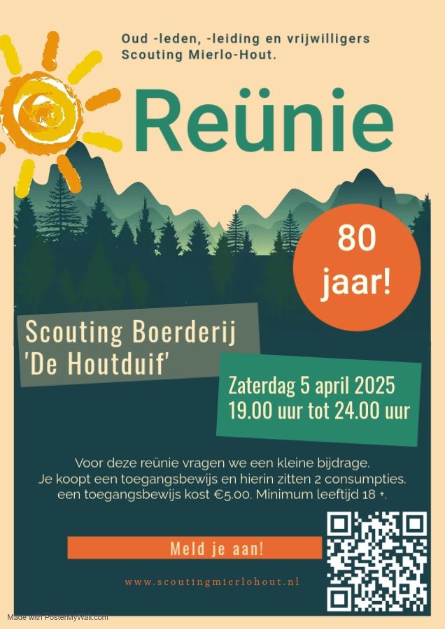 Re\u00fcnie Scouting Mierlo-Hout 80 jaar