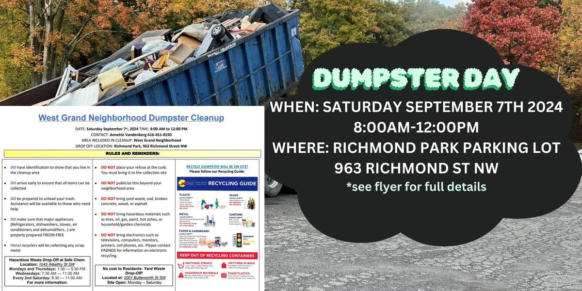 Westside Dumpster Day September 7th