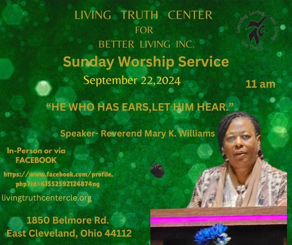 Sunday Service with Reverend Mary K Williams